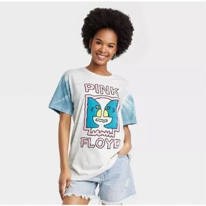 Pink Floyd Blue The Division Bell Faded Tie Dye Graphic T-Shirt Women’s XL